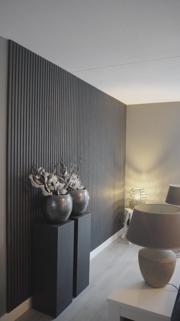 AkuPanel Zwart Eiken-Hout | 270cm x 60cm | 3-zijdig écht houtfineer - Afbeelding 3