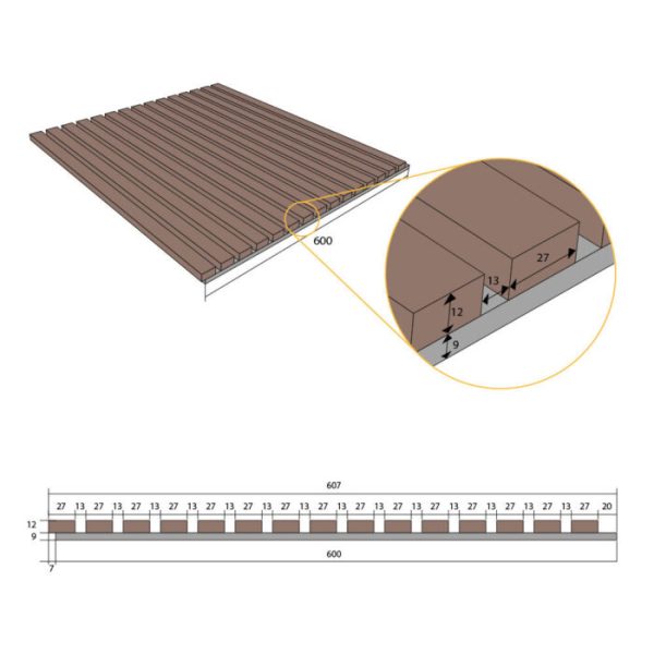 Akoestische wandpanelen – Lichte walnoot – 270 x 60cm - Afbeelding 5